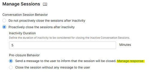 Manage sessions